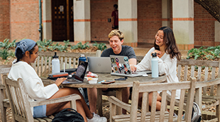 Rice University, USA - campus students after mask mandate