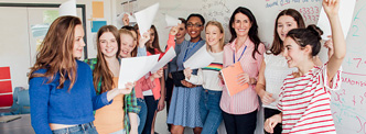 Students celebrate receiving results